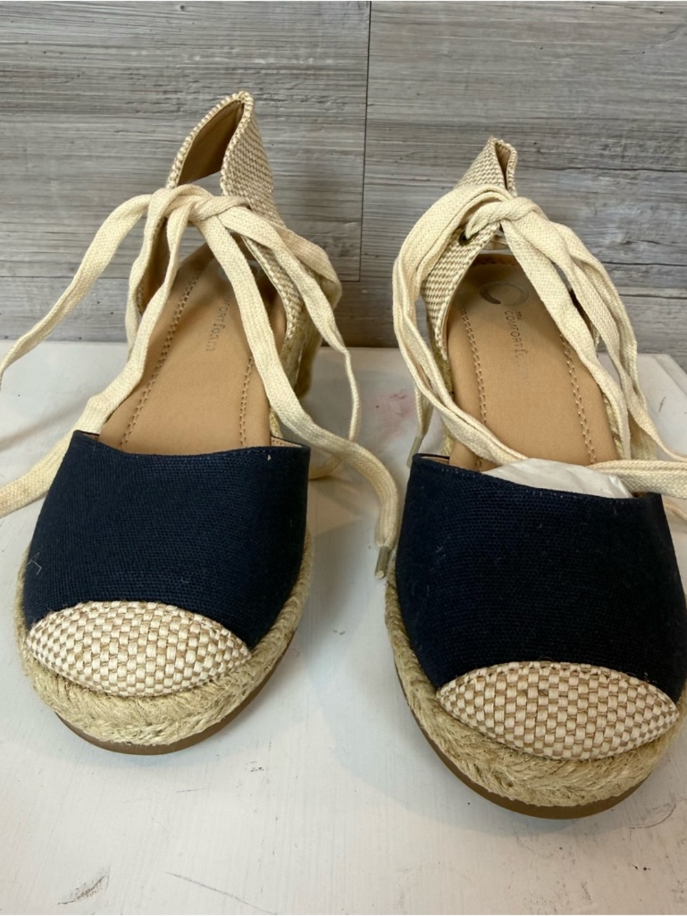 Journee Collection Monte Wedge Heel Espadrille Sandals - Blue - Size 5.5 - Picture 7 of 7